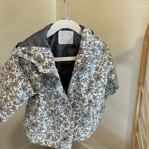 Rylee + Cru 12-18 month floral rain jacket.